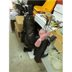 GOLF BAG & CLUBS - 2 BAGS TOTAL