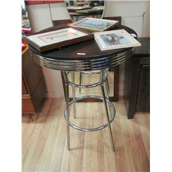 CHROME AND BLACK 50'S DINING TABLE