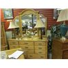 Image 1 : OAK DRESSER WITH  WING MIRROR - NEW - 8 DRAWER