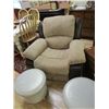 Image 1 : LEATHER AND MICROFIBRE RECLINING CHAIR - NEW
