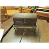 Image 2 : SMALL WOODEN STORAGE CHEST ON METAL FEET