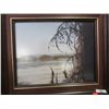 Image 2 : LARGE GUILDED FRAMED PICTURE -  FLOWERS and FRAMED PICTURE - LAKE and FRAMED PICTURE - SNOWED IN CAB