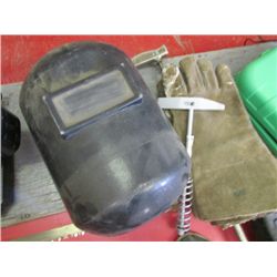 WELDING MASK, GLOVES & CHIPPING HAMMER