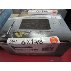 BOX OF NEW SCREWS - DRYWALL - 6 X 1 5/8"