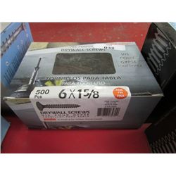 BOX OF NEW SCREWS - DRYWALL - 6 X 1 5/8"