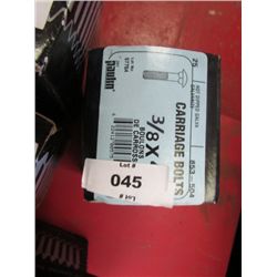 BOX OF NEW CARRIAGE BOLTS - 3/8 X 4