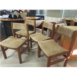 OAK & UPHOLSTERED DINING CHAIR - (must buy in group of 4)
