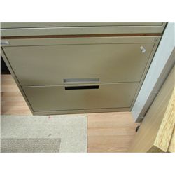 LATERAL FILE CABINET - WOOD GRAIN FINISH TOP - 2 DRAWER