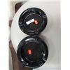 Image 1 : ASHTRAYS - 2 - BLACK - GLASS FOR VINTAGE SELF STANDING METAL STAND