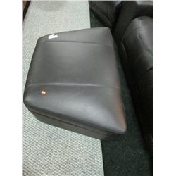 OTTOMAN - BLACK LEATHER - STORAGE INSIDE