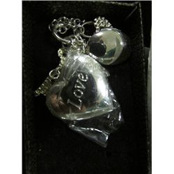 NECKLACE WITH HEART PENDANT & LOCKET - 925 SILVER