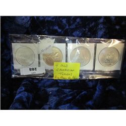 4 old Canadian Tokens