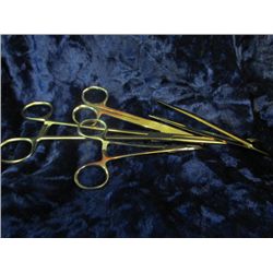 BAG ASSORTED STAINLESS STEEL SURGICAL LOCKING FORCEPS, SCISSORS & TWEEZERS