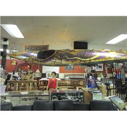 STOA - ****** 18' PLYWOOD DRAGON PAINTED KAYAK - HAND CRAFTED LOCALLY - WITH SIKN  AND DOUBLE ENDED 