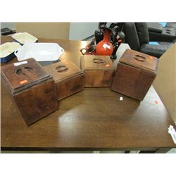 CANISTER SET - WOOD - 4PC