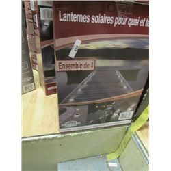 SOLAR LITES - DOCK OR DECK - 4 PK SET - STORE RETURN - MAY OR MAY NOT WORK