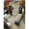 Image 1 : LEATHER AND MICROFIBRE RECLINING CHAIR - NEW