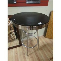 CHROME AND BLACK 50'S DINING TABLE