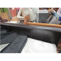 LEATHER QUEEN HEADBOARD - CHOC BROWN