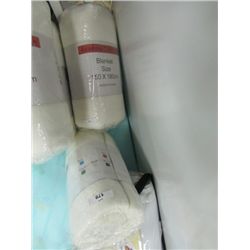 FLEECE BLANKETS - NEW - 2 PER LOT - 1 RED & 1 WHITE