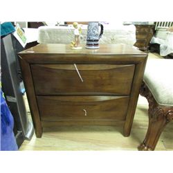 NITE STAND - WALNUT - 2 DRAWER - NEW