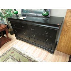 BLACK DRESSER - 8 DRAWER - 2 ARE HIDDEN