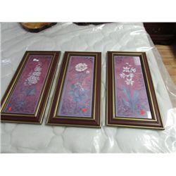 FRAMED PICTURE SET - FLOWERS - 3PC