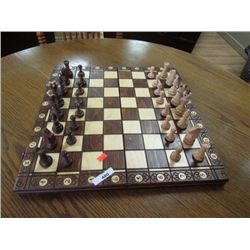 CARVED WOOD CHESS SET
