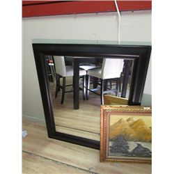 BLACK WOOD FRAMED MIRROR