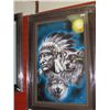 Image 1 : FRAMED PRINT "WOLVES & NATIVE"