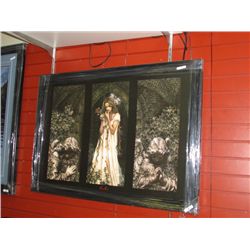 FRAMED PRINT "THORNY  ROSES OUTSIDE A COURT YARD" - VICTORIA FRANCIS