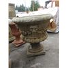 Image 2 : CONCRETE - PLANTER - LARGE - ROUND - WITH FACES ~24"  X 24 ½"H