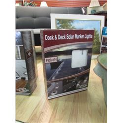 SOLAR LITES - DOCK OR DECK - 4 PK SET - STORE RETURN - MAY OR MAY NOT WORK