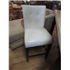 Image 1 : MAHOGANY & WHITE LEATHER BAR CHAIRS - 1 DEMO & 3 NEW - MUST TAKE ALL 4