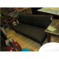 BLACK LEATHER STYLE KLICK KLACK COUCH - NEW