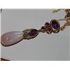 Image 1 : NECKLACE - 10K - GOLD & AMETHYST GEMSTONE APPROX.. $700