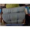 Image 1 : BOX OF CUSIONS, GREEN PILLOW & STOOL