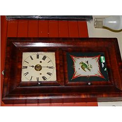 VINTAGE VICTORIAN REGULATOR CLOCK - WITH KEY - TIGER WALNUT WOOD