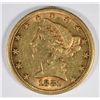 Image 1 : 1881 $5.00 LIBERTY GOLD XF-AU