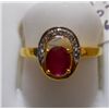 Image 1 : Ring of Diamond 0.07 Ctw,Ruby 0.60 Ctw in 1.93g 14kt Yellow Gold