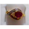 Image 1 : Ring of Diamond 0.09 Ctw,Ruby 0.72 Ctw in 2.55g 14kt Yellow Gold