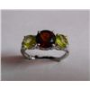 Image 1 : 2.050g Ring of Peridot and Garnet Sterling Silver