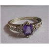 Image 1 : 1.930g Ring of Amethyst and CZ Sterling Silver