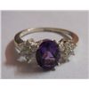 Image 1 : 2.880g Ring of Amethyst and CZ Sterling Silver