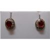 Image 1 : Earring of Diamond 0.25 Ctw, Ruby 0.82 Ctw in 3.20g 18kt Yellow Gold