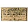 Image 1 : 1863 FIFTY CENT STATE OF GEORGIA NOTE