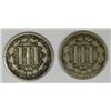 Image 2 : 2- THREE CENT NICKELS 1865&1866 GOODS