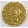 Image 1 : 1855 $10.00 GOLD LIBERTY AU+