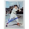 Image 1 : Ted Williams signed 4 x 6 1/2 color photo.  Comes with letter of authenticity.
