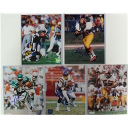 5 - AUTOGRAPHED NFL SUPER STAR 8x 10 photo's.